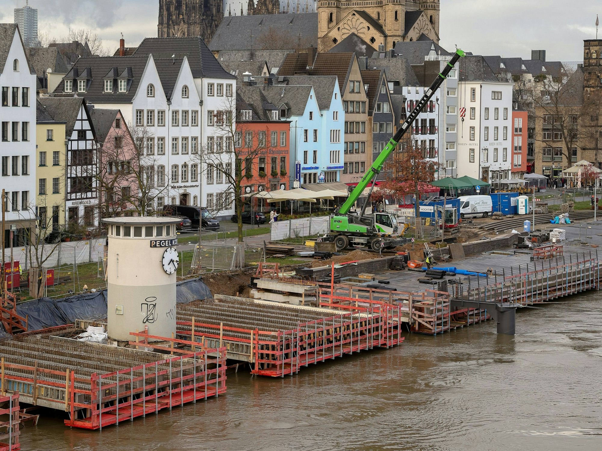Die Baustelle am Kölner Pegel
