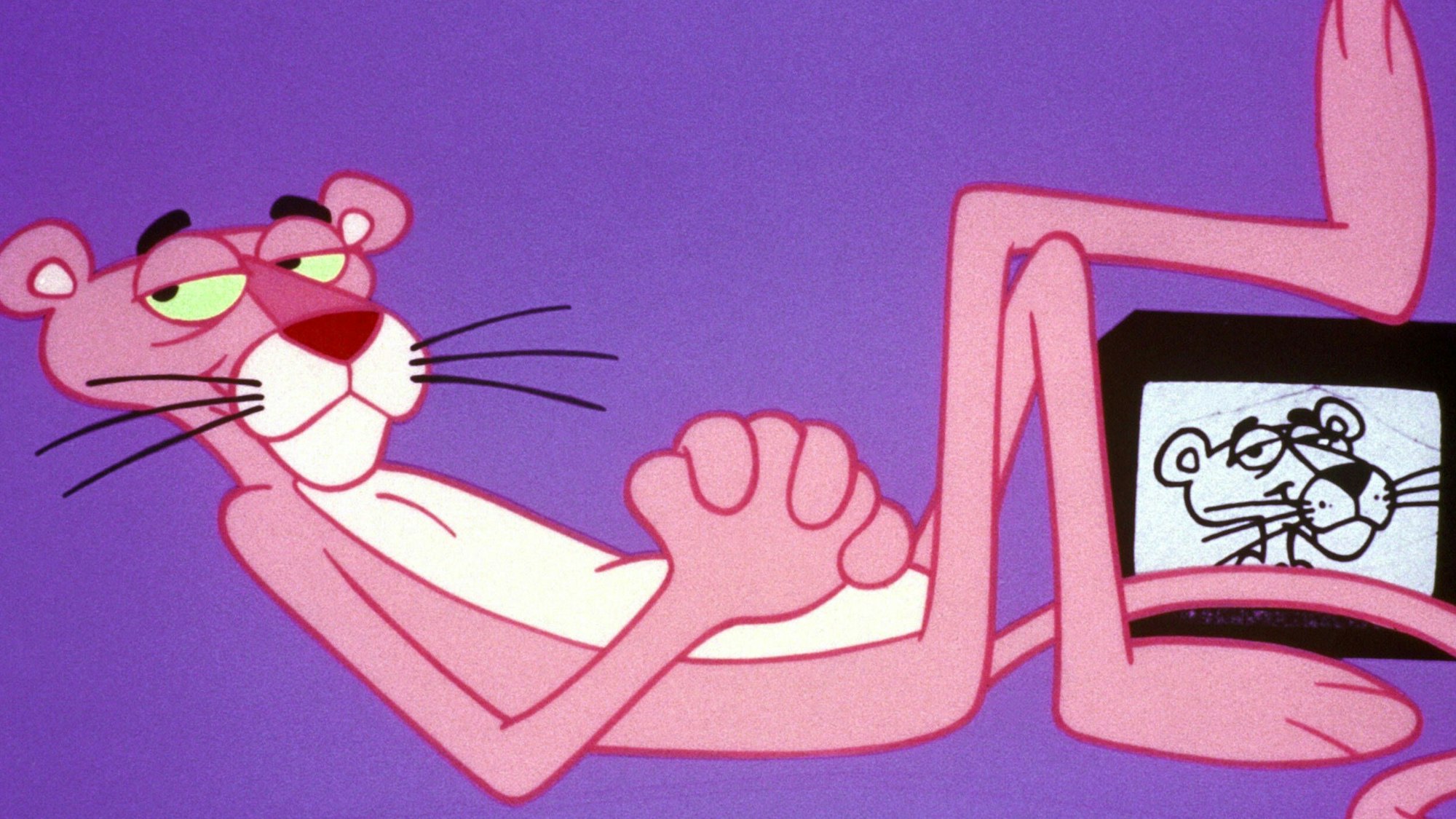 Der rosarote Panther auf einem undatierten Foto aus den 60er oder 70er Jahren.