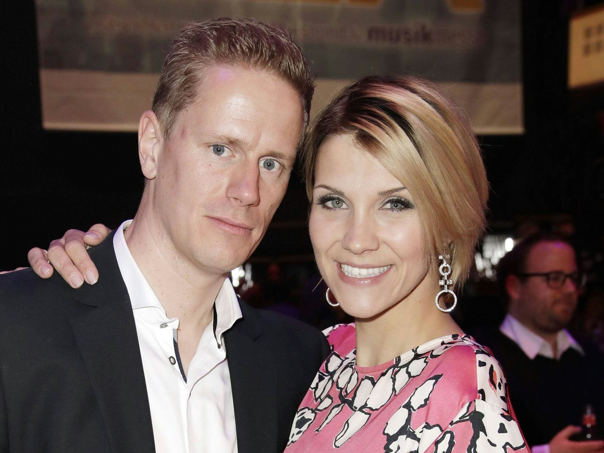 Anna-Maria Zimmermann mit Ehemann Christian Tegeler im April 2018 in Frankfurt