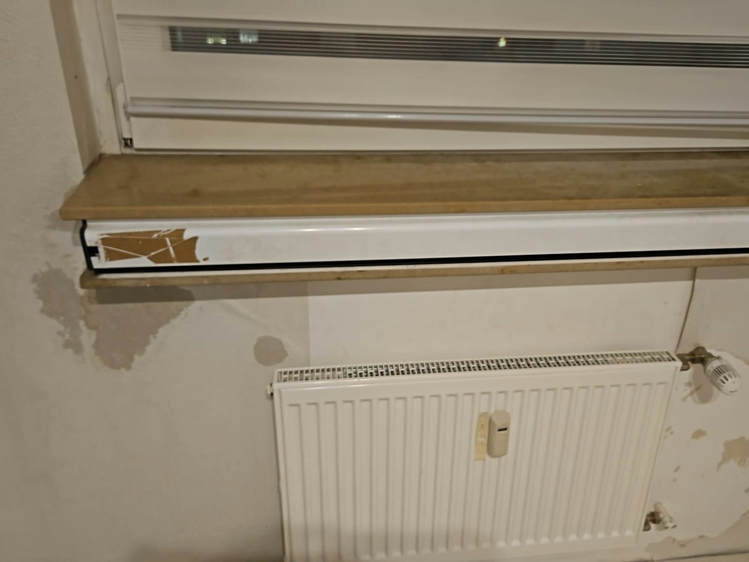 Wasserflecken an der Wand.