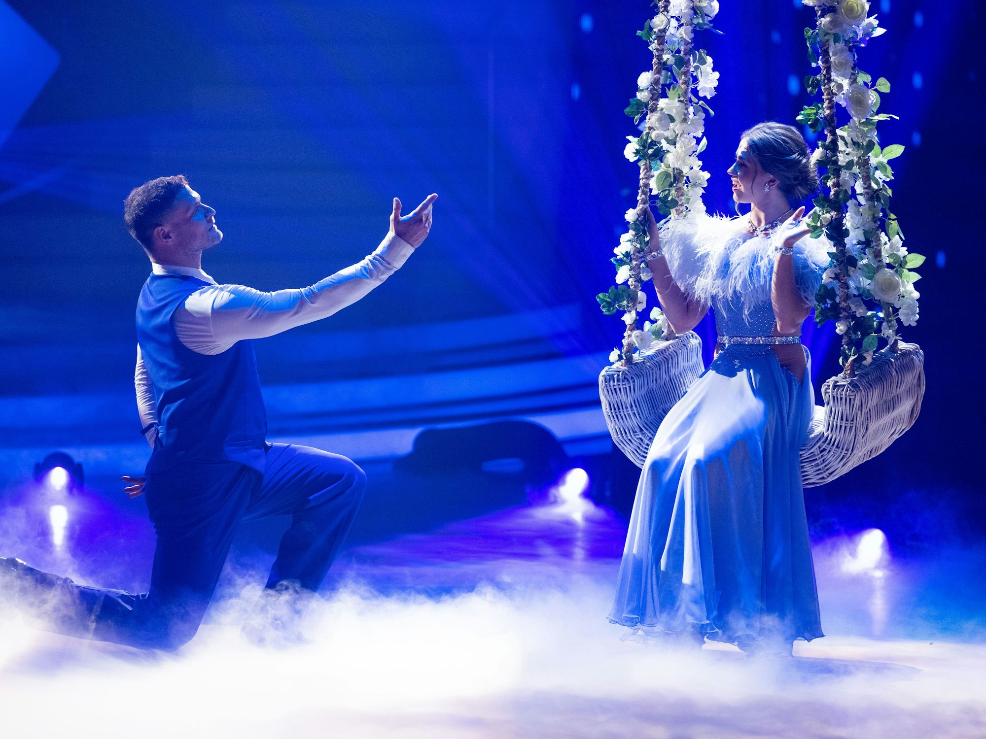 Michael Kraus, ehemaliger Handballspieler, und Mariia Maksina, Profitänzerin, tanzen am 10. März 2023 in der RTL-Tanzshow „Let’s Dance“.