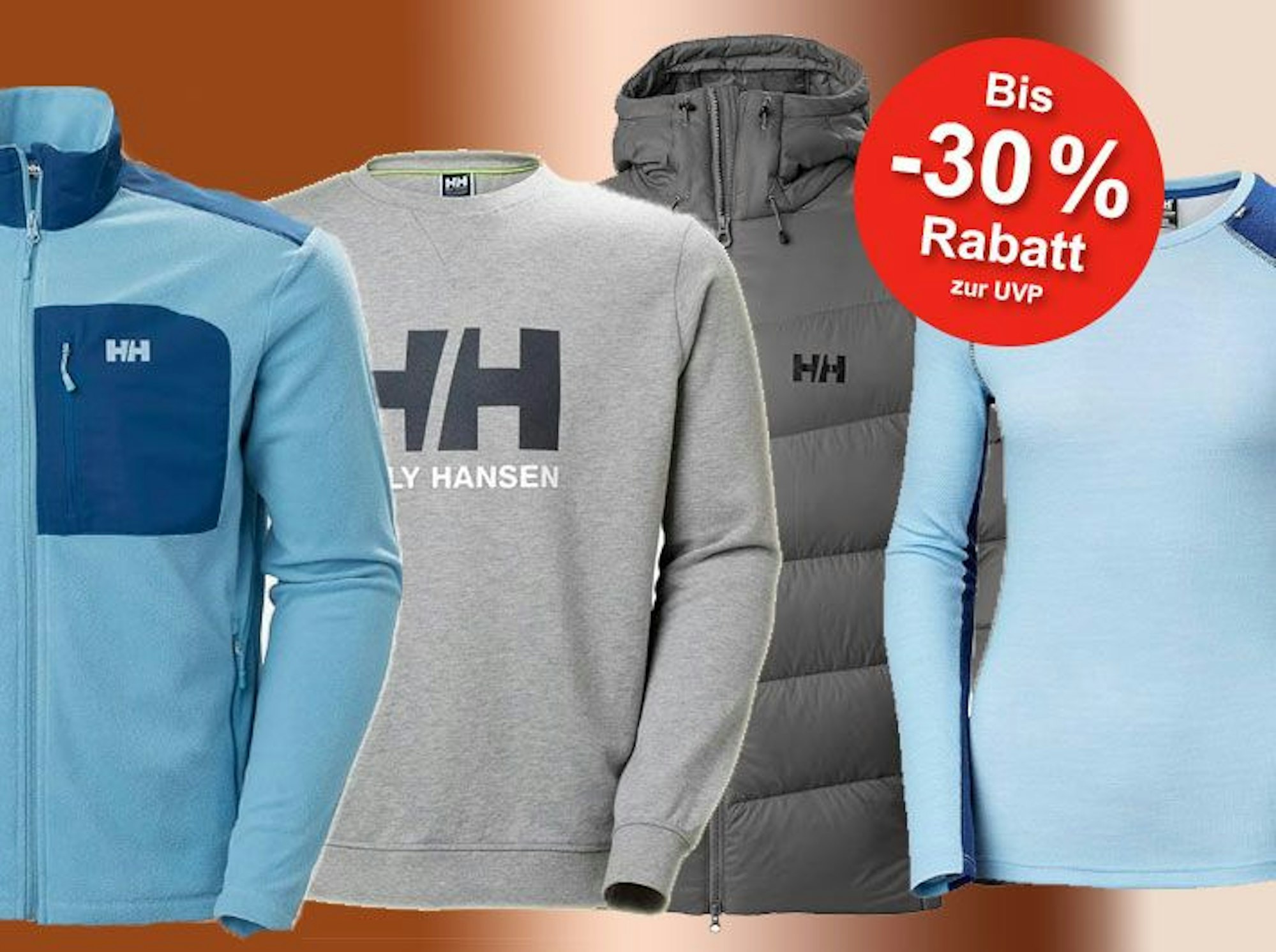 Auf dem Bild befinden sich Produkte aus dem Helly Hansen Sale bei Amazon.