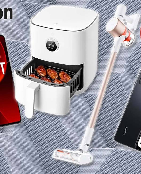 Xiaomi Technik Produkte wie Redmi Note 12 oder 13T Smartphone bis Haushaltsgeräte wie Stab-Staubsauger und Saugroboter.