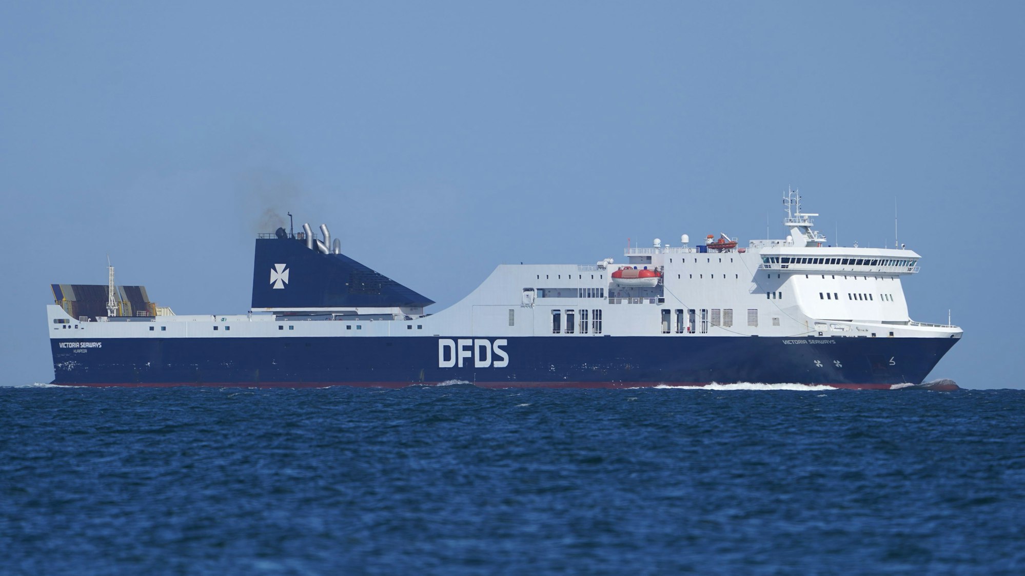Die Fähre „Victoria Seaways“ der Reederei DFDS Seaways fährt auf der Ostsee von Klaipeda (Litauen) nach Kiel.