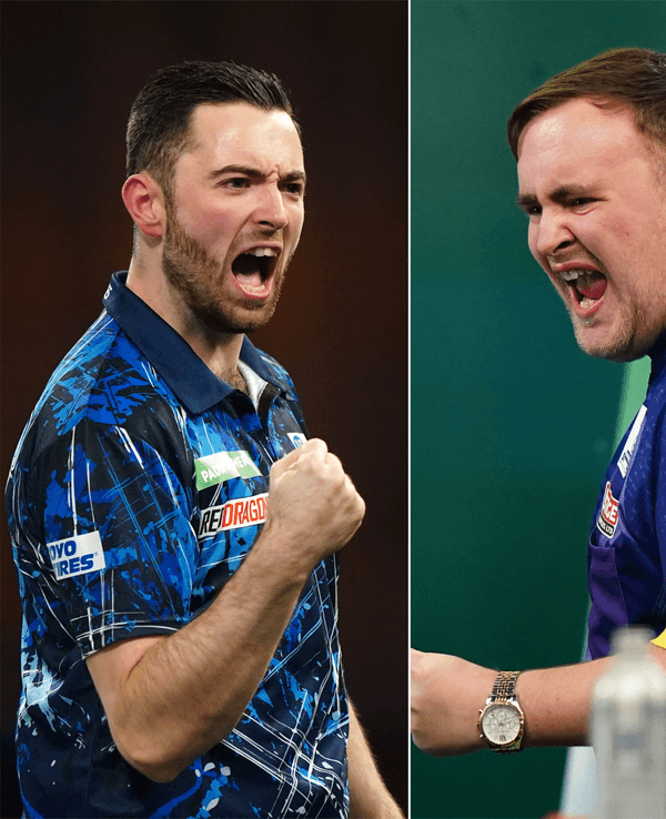 Finale der Darts-WM zwischen Luke Humphries (li.) und Luke Littler.