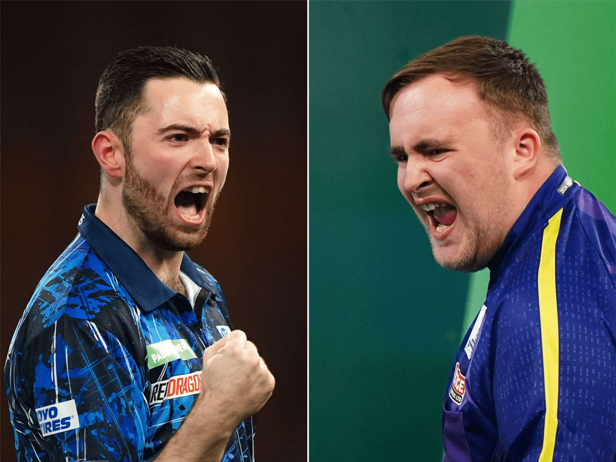 Finale der Darts-WM zwischen Luke Humphries (li.) und Luke Littler.