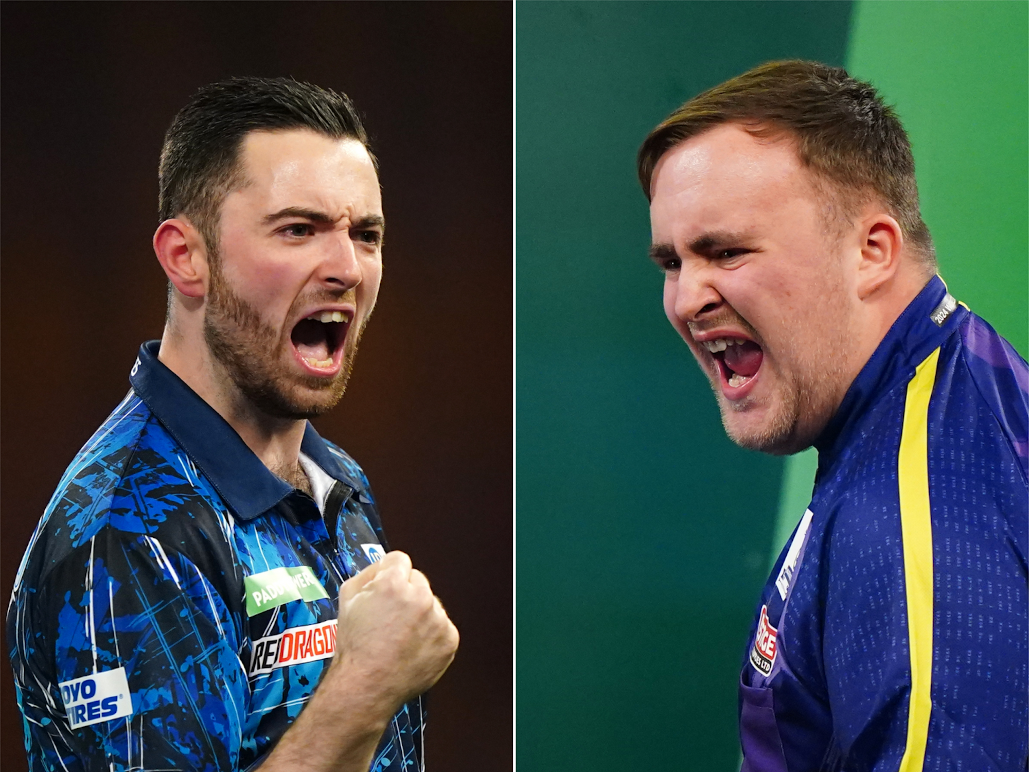 Finale der Darts-WM zwischen Luke Humphries (li.) und Luke Littler.