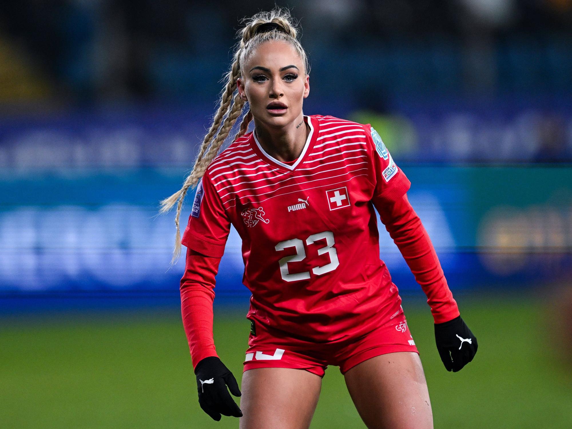 Alisha Lehmann während der Uefa Women's Nations League im Stadion in Italien.