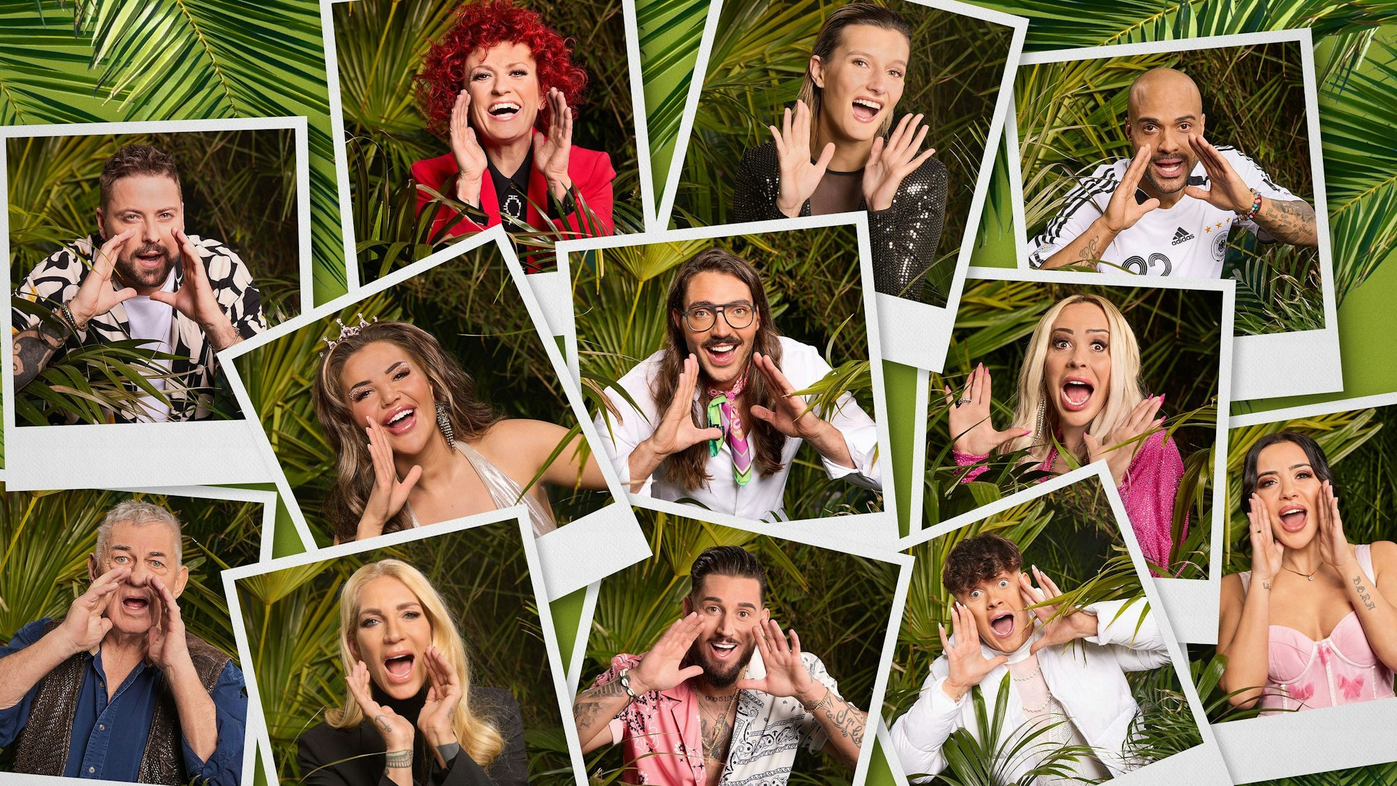 Oben von links: Felix von Jascheroff, Lucy Diakovska, Anya Elsner, David Odonkor M.v.l.: Kim Virginia, Fabio Knez, Cora Schumacher. Unten von links: Heinz Hoenig, Sarah Kern, Mike Heiter, Twenty4Tim, Leyla Lahouar.