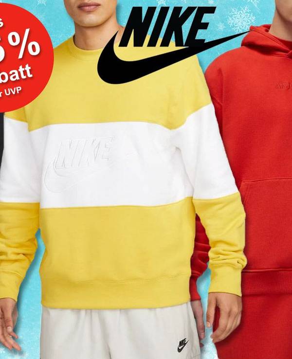 Nike Sweatshirts, Pullover, Hoodies für Damen und Herren mit Winter Hintergrund.