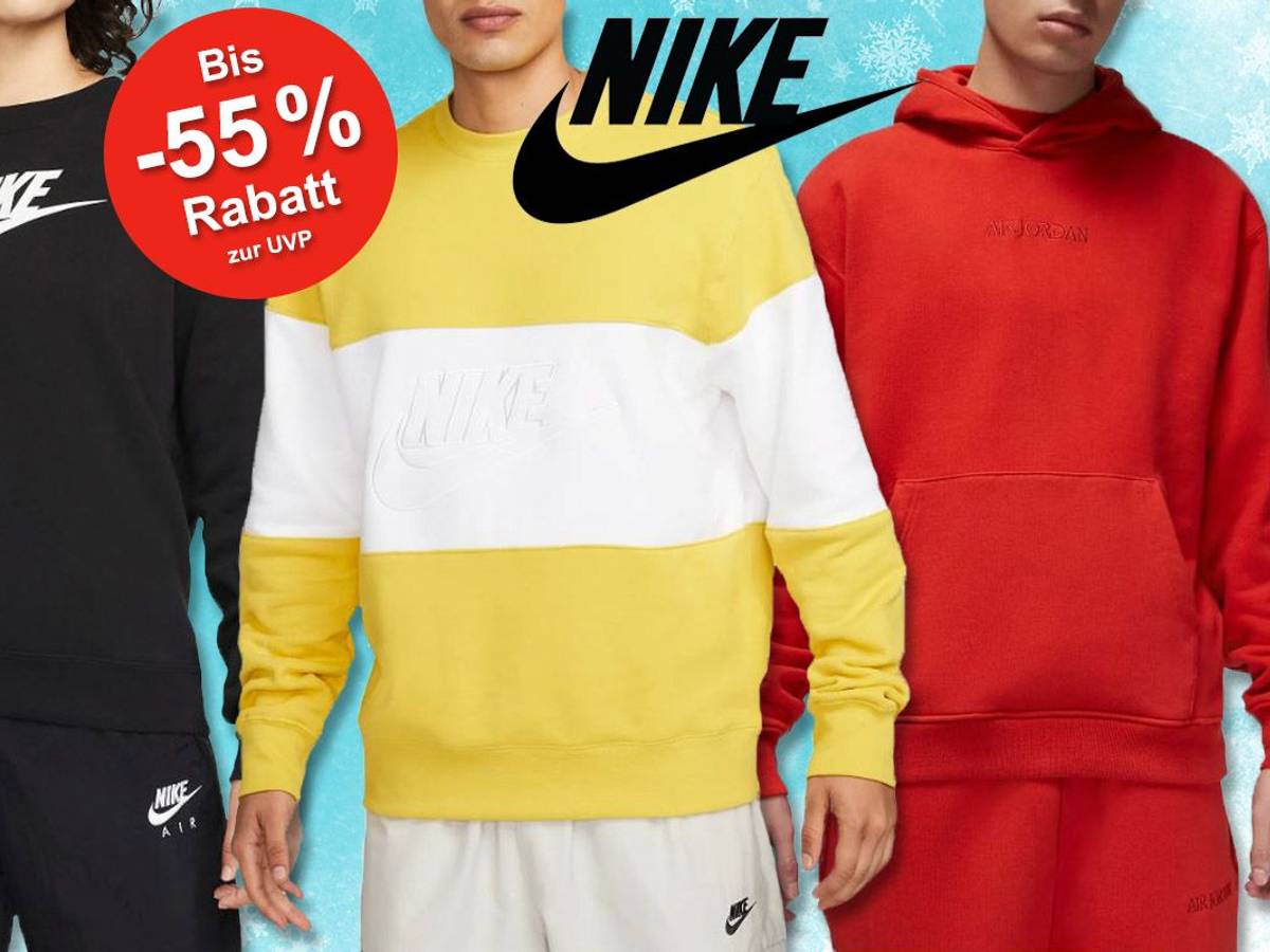 Nike Sweatshirts, Pullover, Hoodies für Damen und Herren mit Winter Hintergrund.