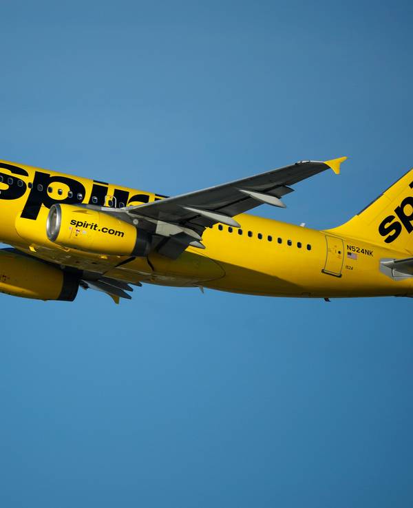 Ein Airbus A319 der Spirit Airlines hebt vom Los Angeles International Airport ab.
