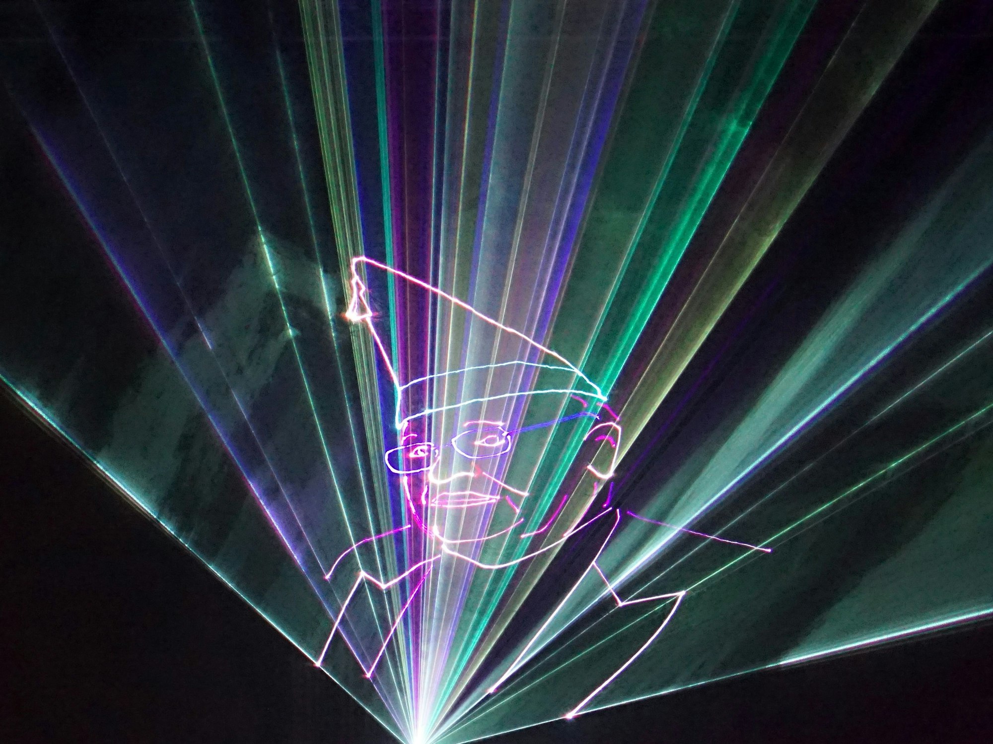 Lasershow bei den Fidelen Fordlern.