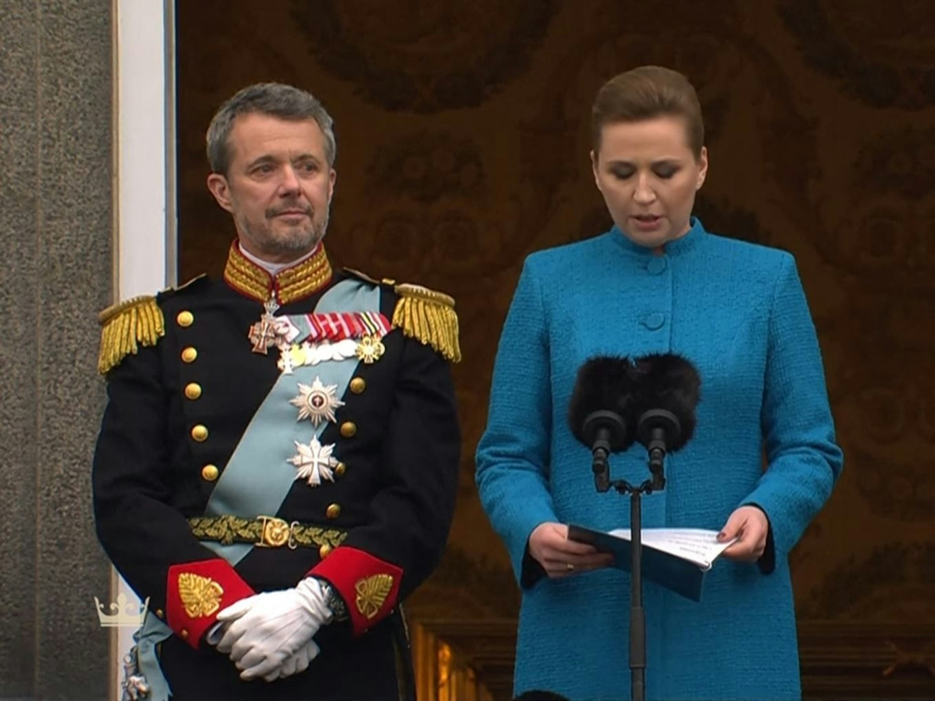 Tief bewegt: König Frederik X. von Dänemark war tief bewegt, als er von der Ministerpräsidentin zum König proklamiert wurde.