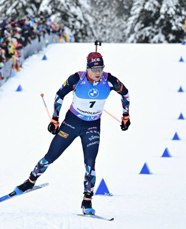 Vetle Sjastad Christiansen während der Verfolgung in Ruhpolding.