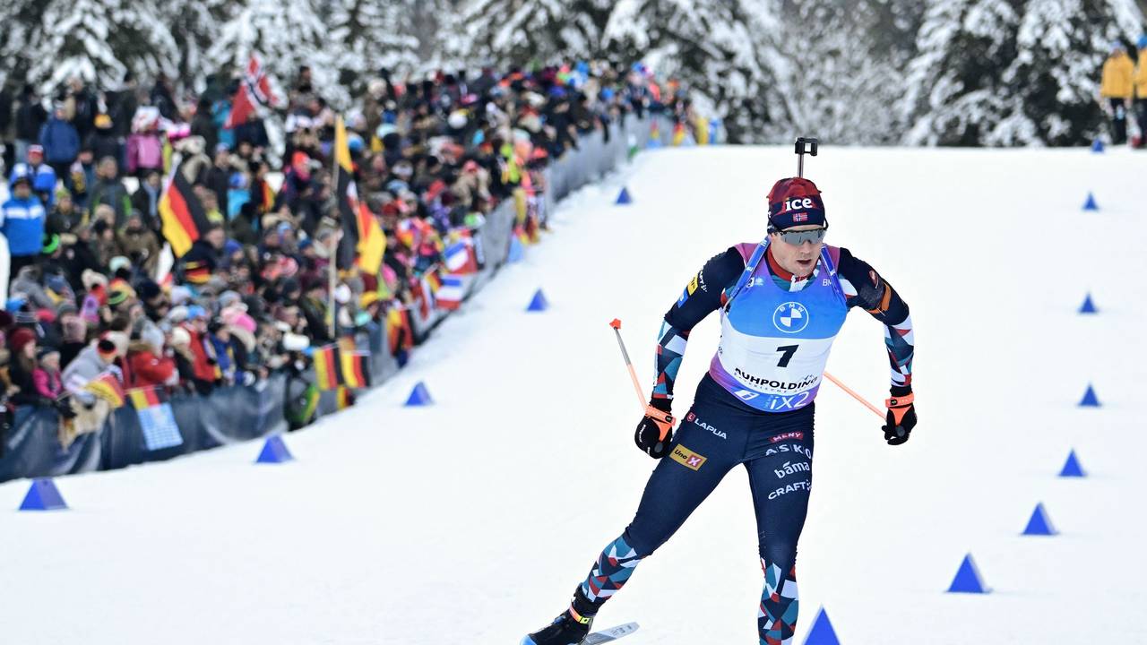 Vetle Sjastad Christiansen während der Verfolgung in Ruhpolding.