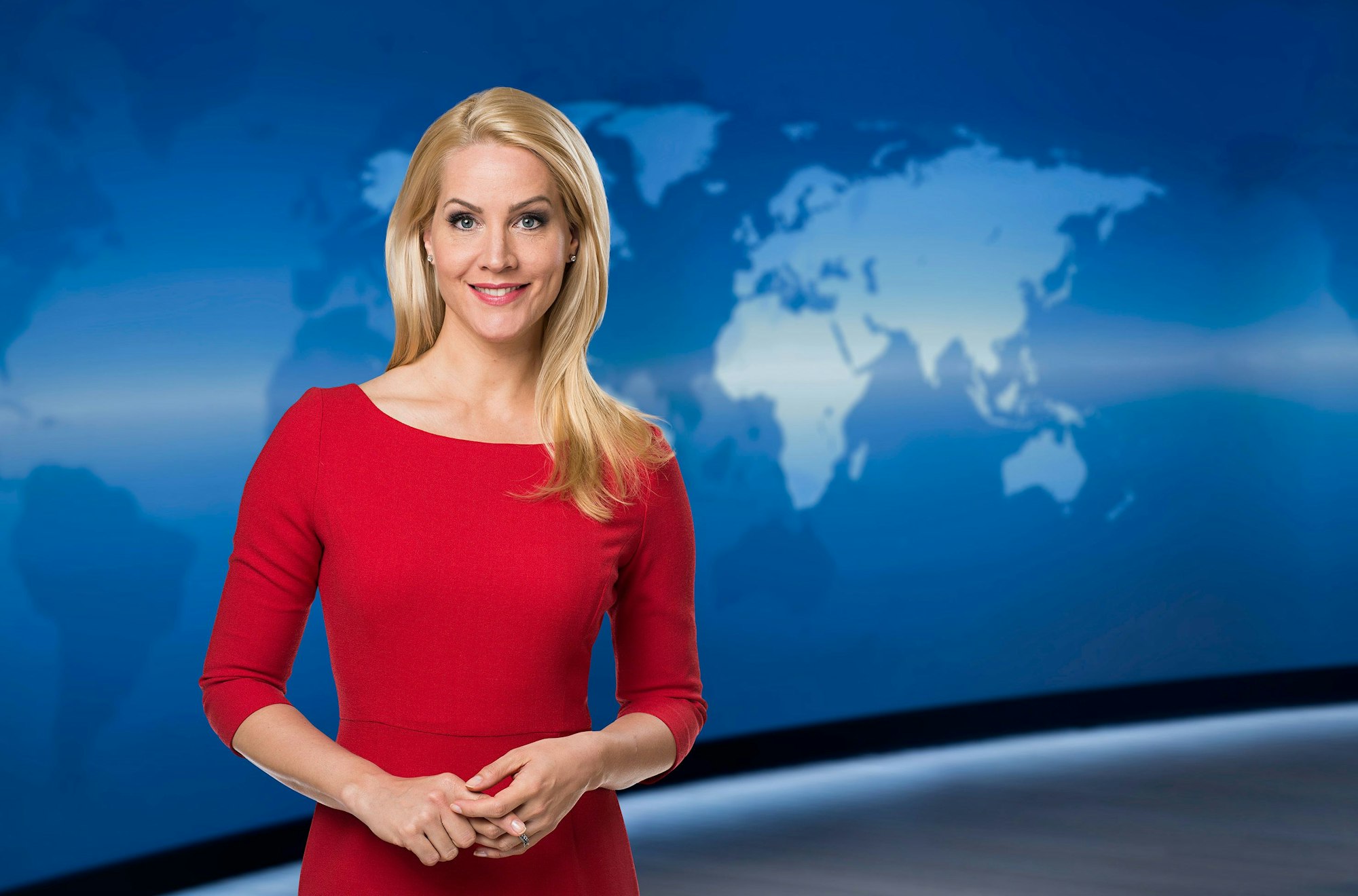 Judith Rakers, Sprecherin der Tagesschau, im Studio (undatierte Aufnahme). Rakers hörte Ende Januar 2024 als „Tagesschau“-Sprecherin auf.