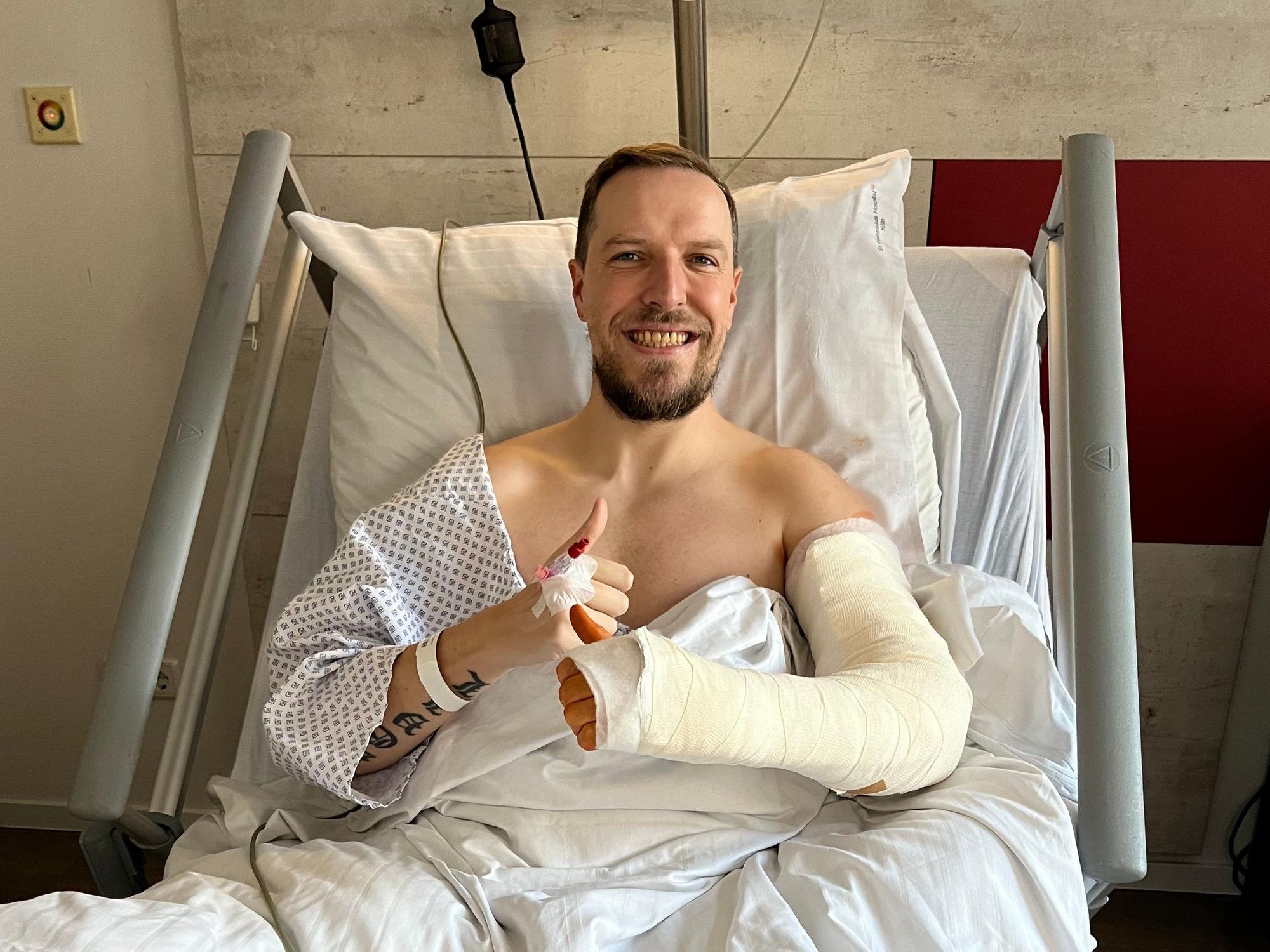 Tanzoffizier Stefan Lanzinger im Krankenhaus.