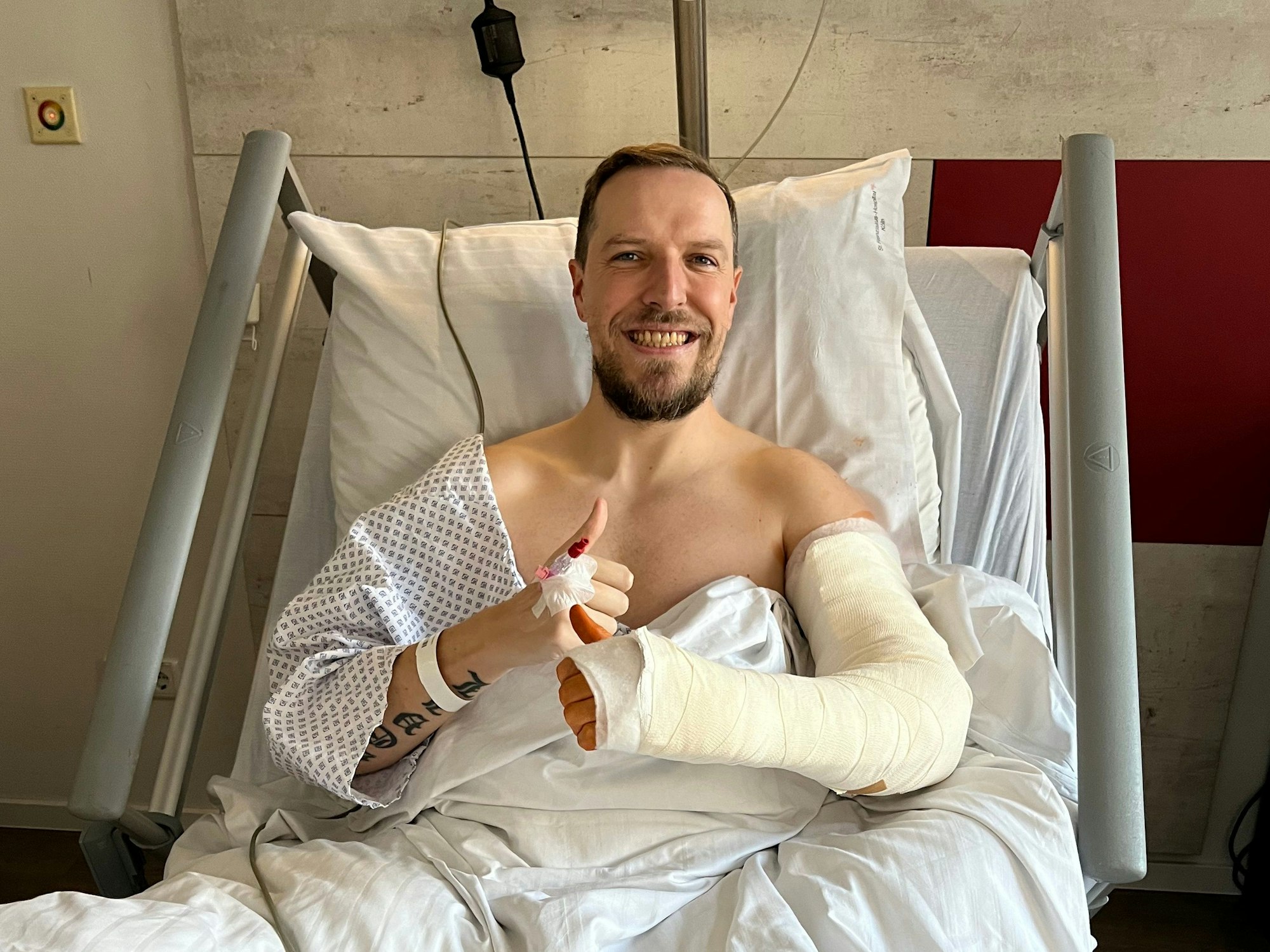 Tanzoffizier Stefan Lanzinger im Krankenhaus.