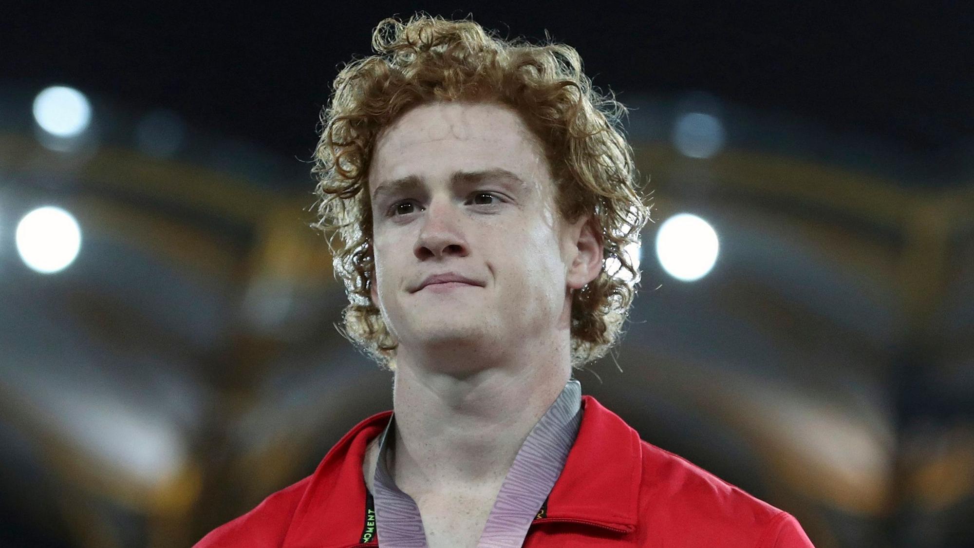 Shawnacy Barber bei der Siegerehrung bei den Commonwealth Games.