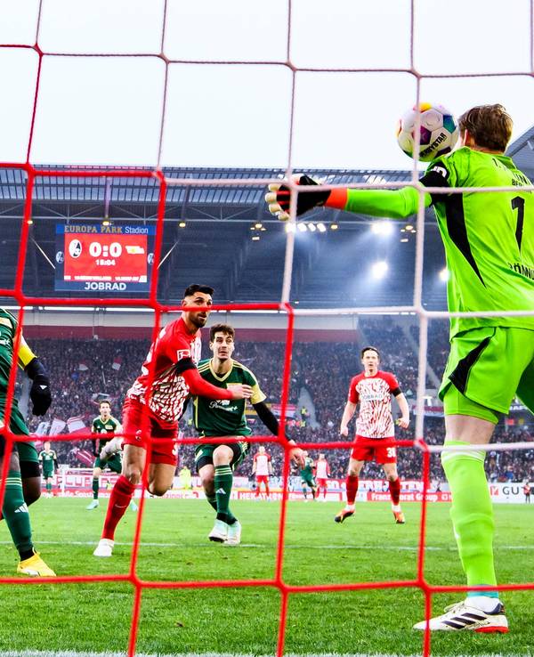 Eine Szene des Bundesliga-Spiels SC Freiburg gegen Union Berlin vom 13. Januar 2024.