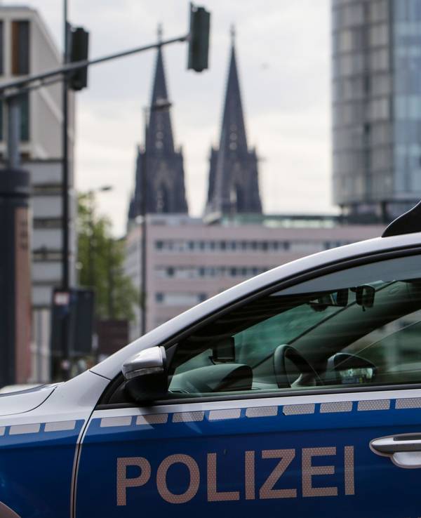 Ein Polizeiwagen in Köln.