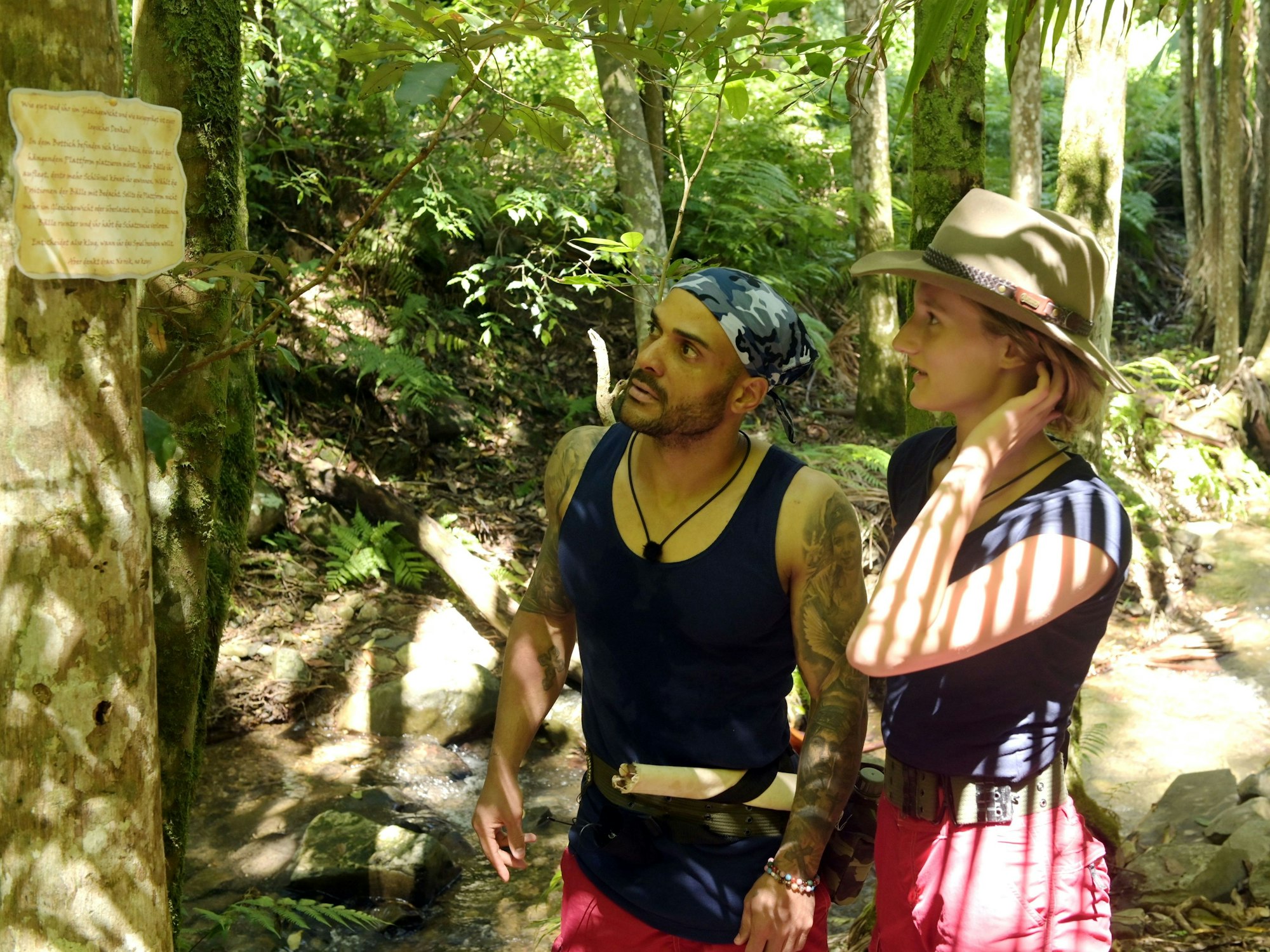 Anya Elsner und David Odonkor im Dschungelcamp 2024