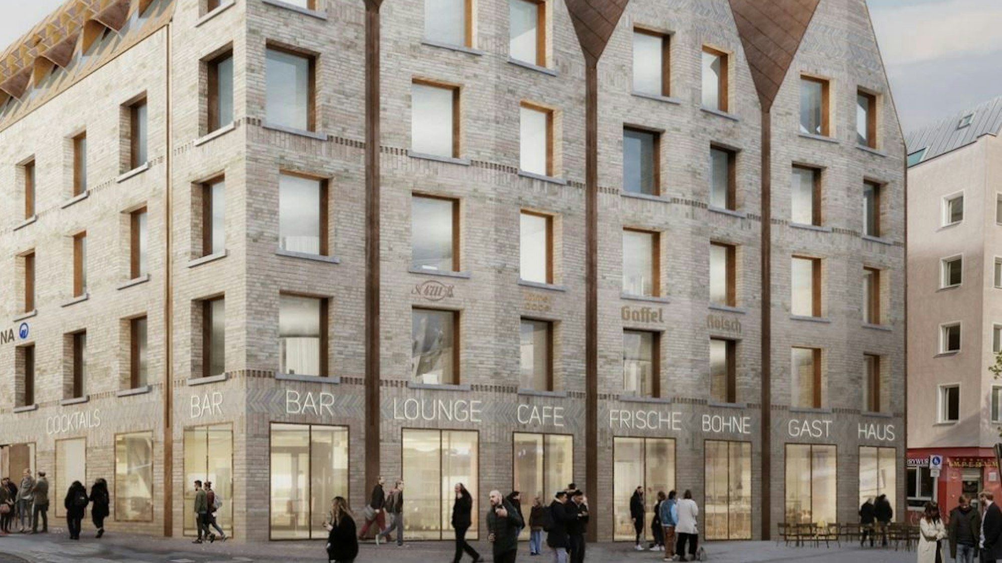 Visualisierung eines Neubaus am Kölner Heumarkt