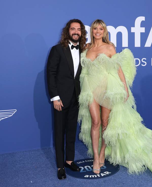 Heidi Klum und Tom Kaulitz posieren für die Kameras.