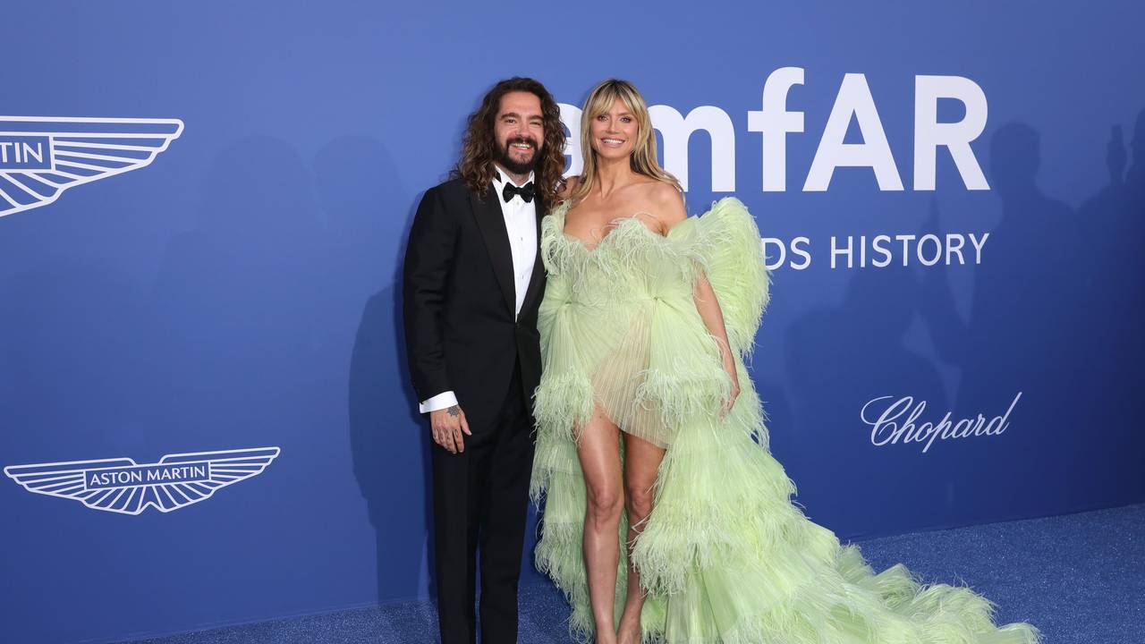 Heidi Klum und Tom Kaulitz posieren für die Kameras.