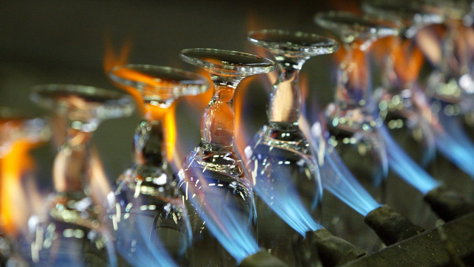 Biergläser der Ritzenhoff AG in der Produktion.