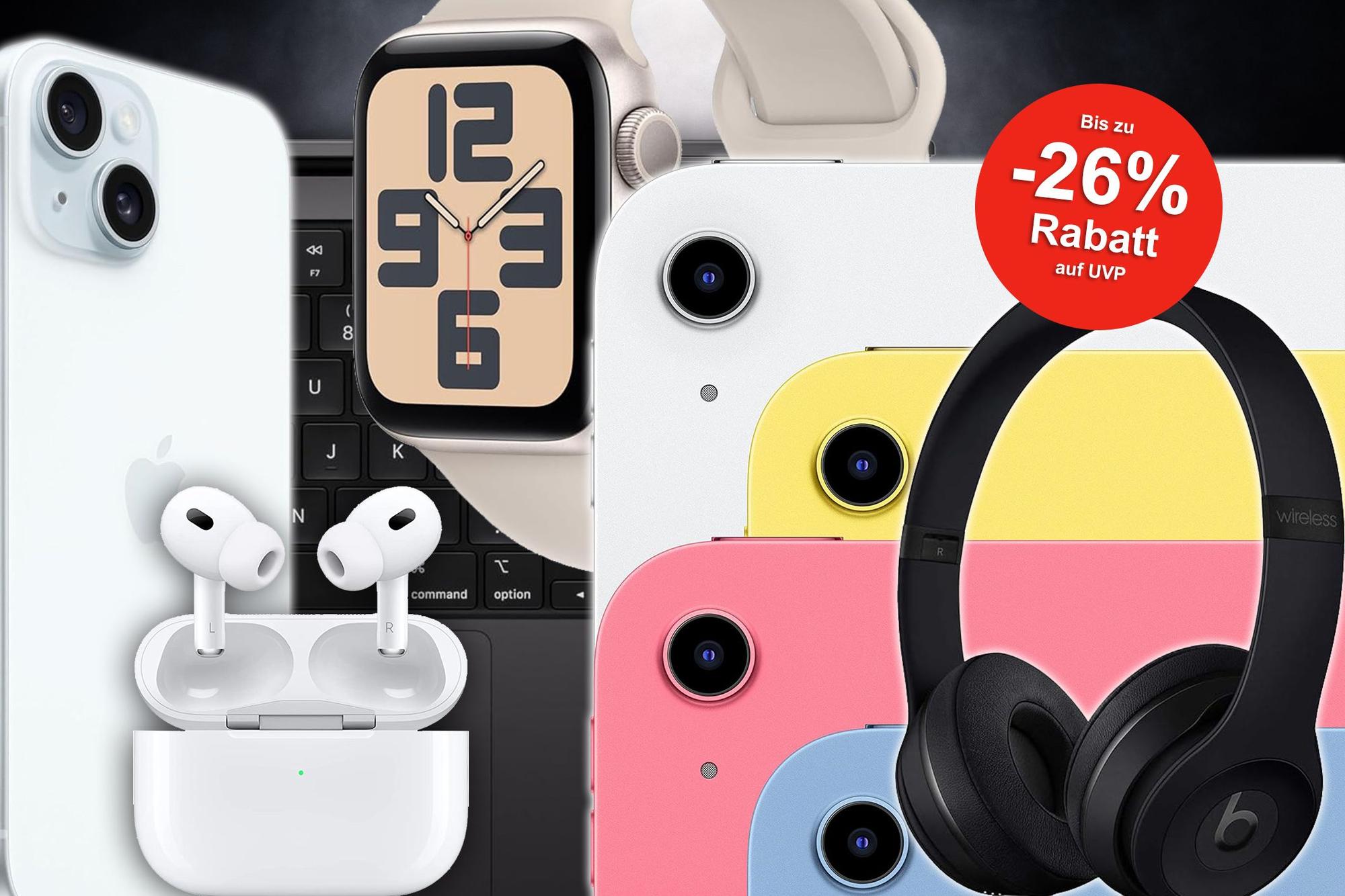Produktabbildungen von Apple und Beats Produkten