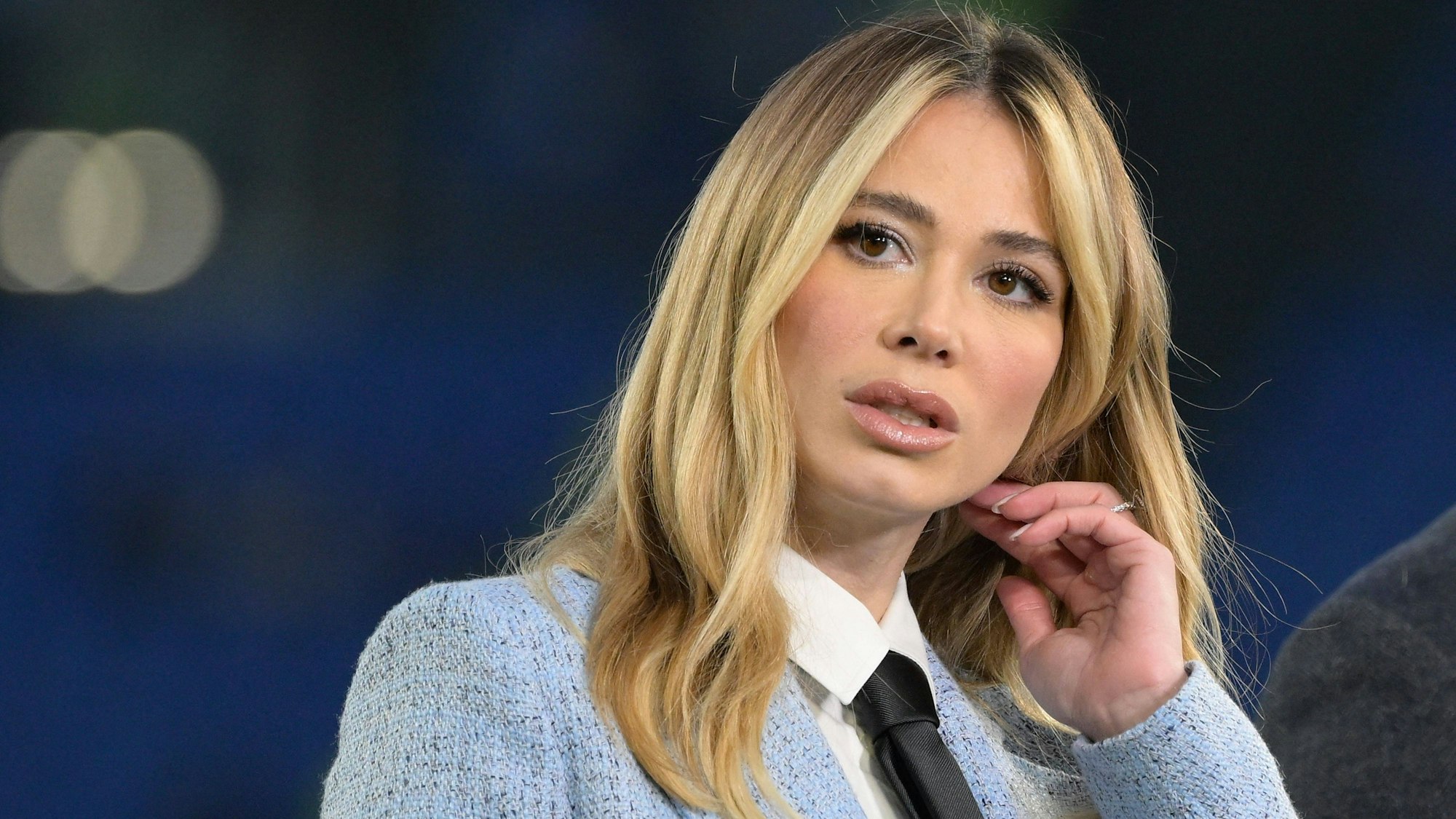 Diletta Leotta als Moderatorin beim Serie-A-Spiel zwischen Lazio Rom und SSC Neapel.