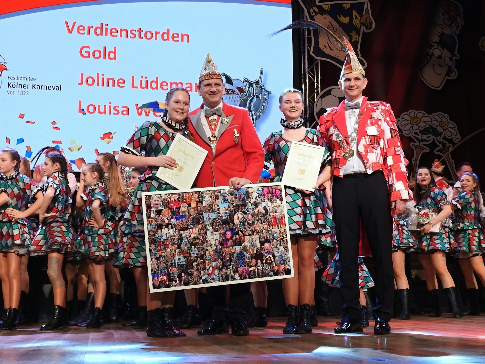 Tanzgruppe „Kölsche Harlequins“ wird geehrt.