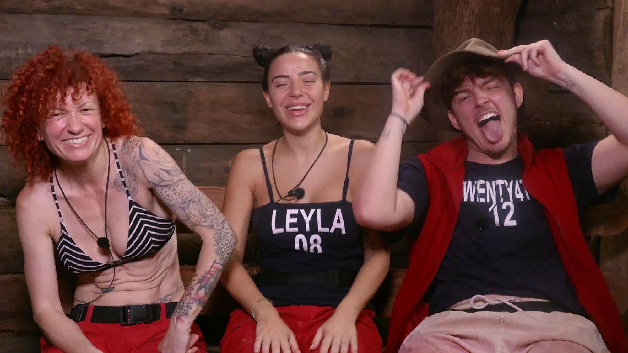Lucy Diakovska, Leyla Lahouar und Twenty4Tim stehen im Finale vom Dschungelcamp 2024.