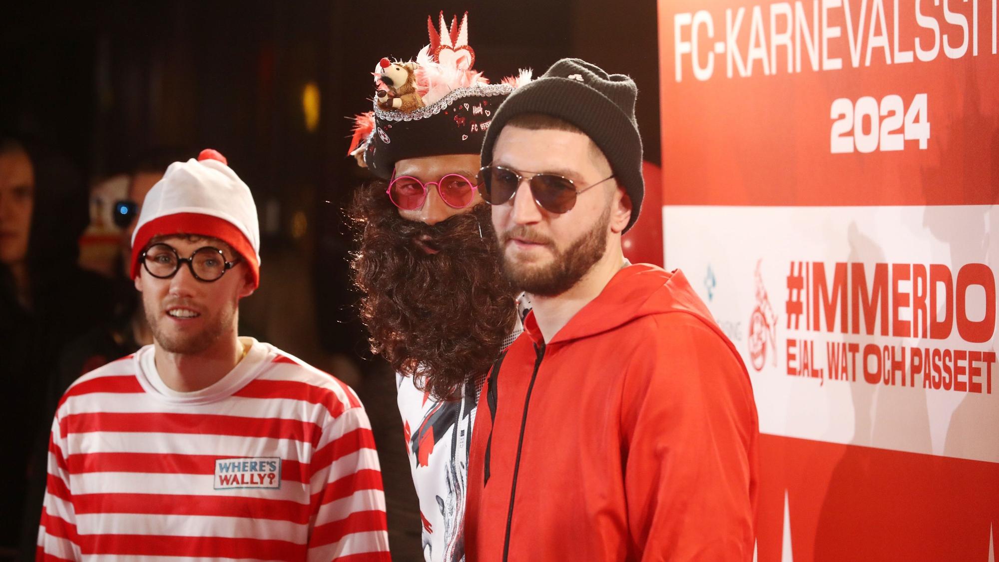 Luca Waldschmidt, Davie Selke, Jeff Chabot (1. FC Köln) feierten Karneval im Maritim.