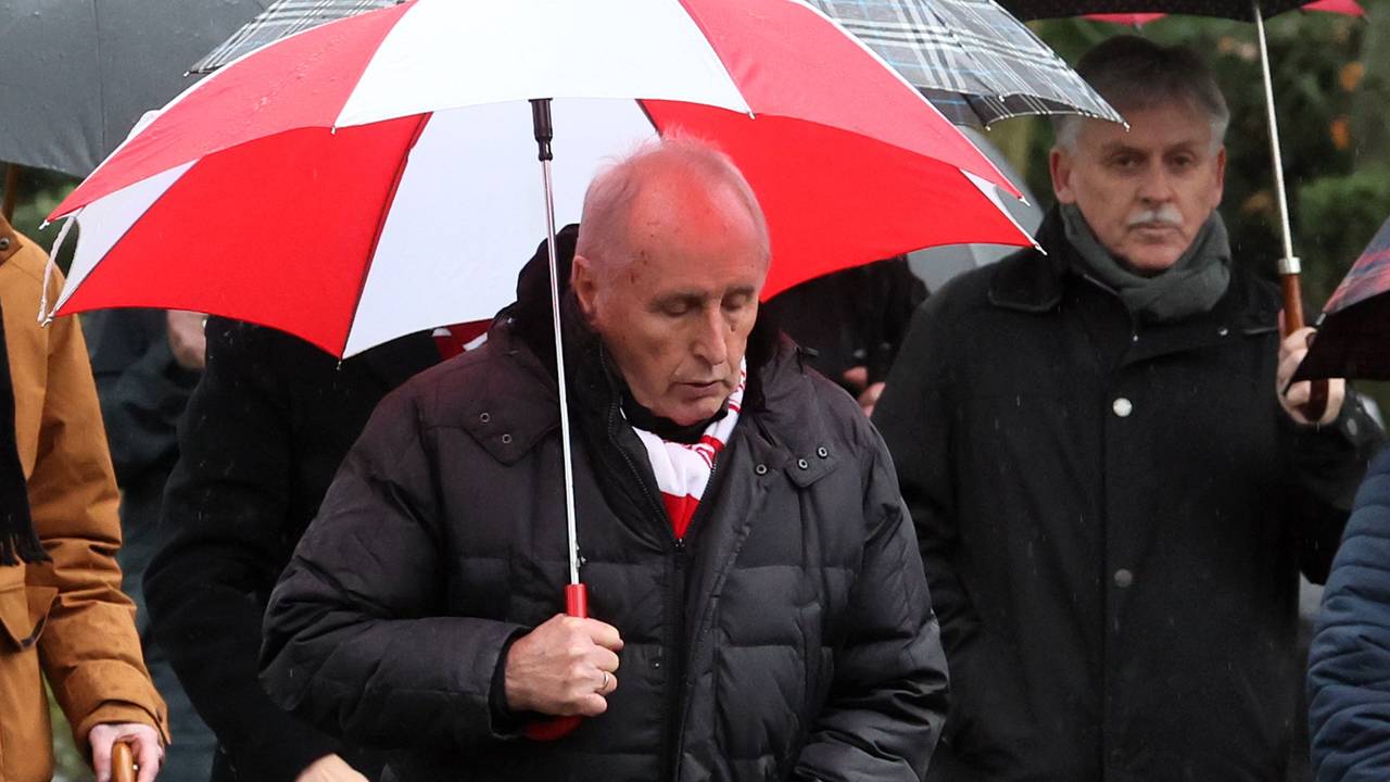 FC-Legende Heinz Hornig, hier bei der Beerdigung von Heinz Simmet am 7. Februar 2024.