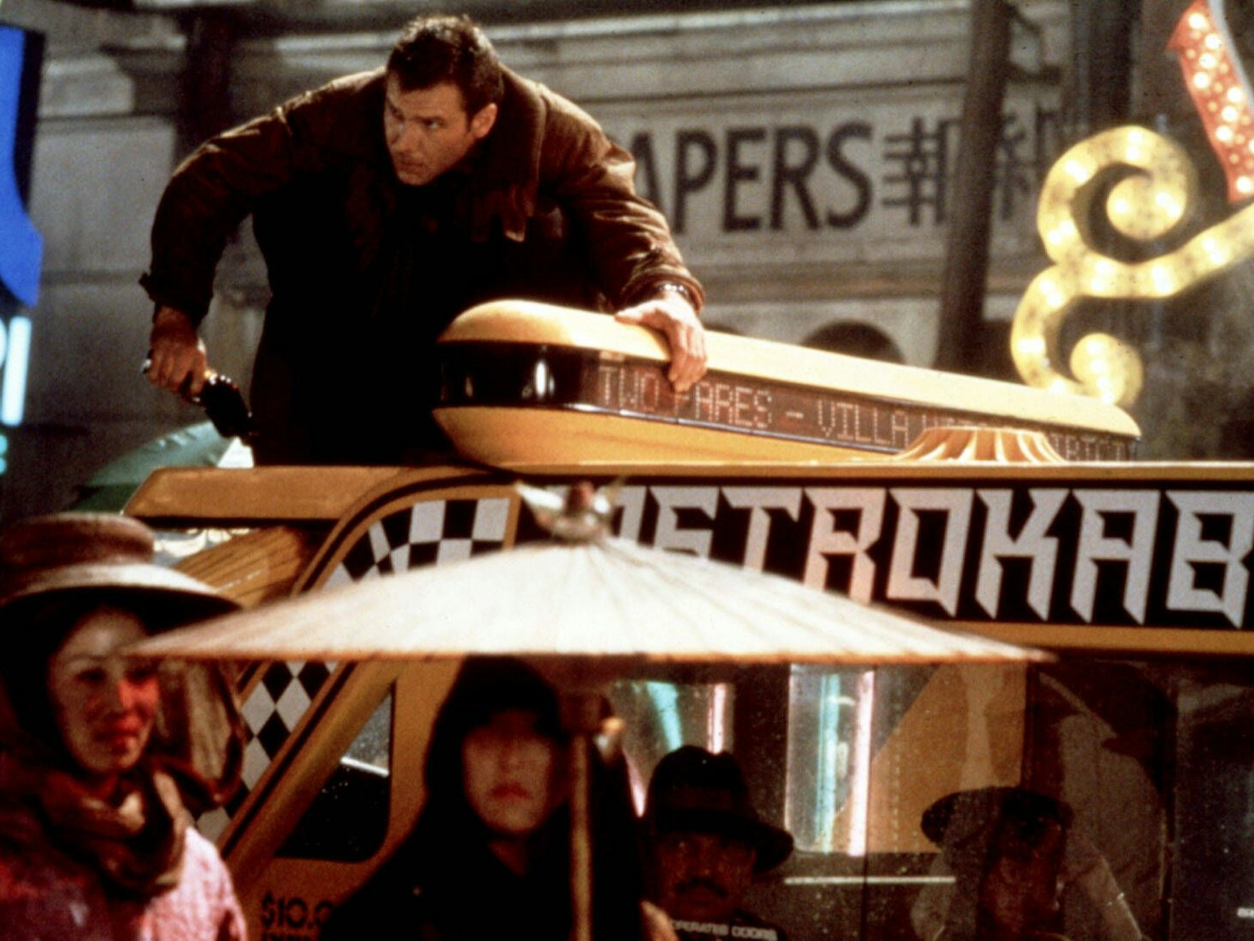 Szene aus Blade Runner (1982) mit Harrison Ford.