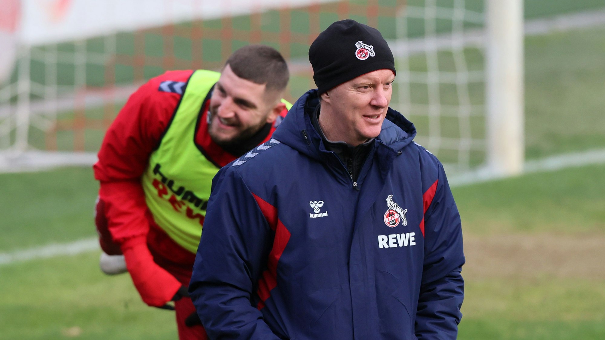 Timo Schultz und Jeff Chabot beim Training des 1. FC Köln.