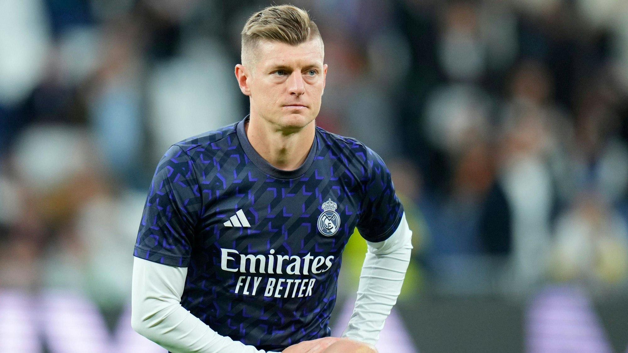 Toni Kroos beim Aufwärmprogramm vor dem Spiel von Real Madrid gegen den FC Girona.