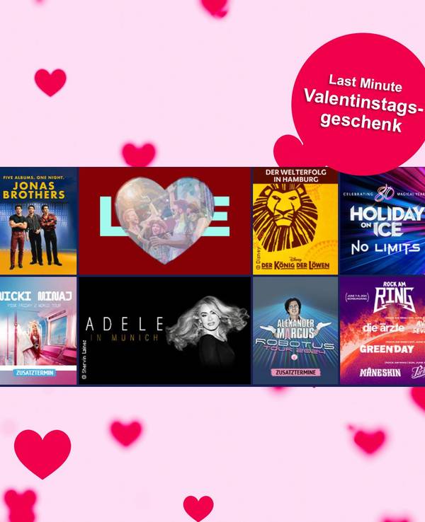 Last Minute Valentinstagsgeschenke mit Eventim