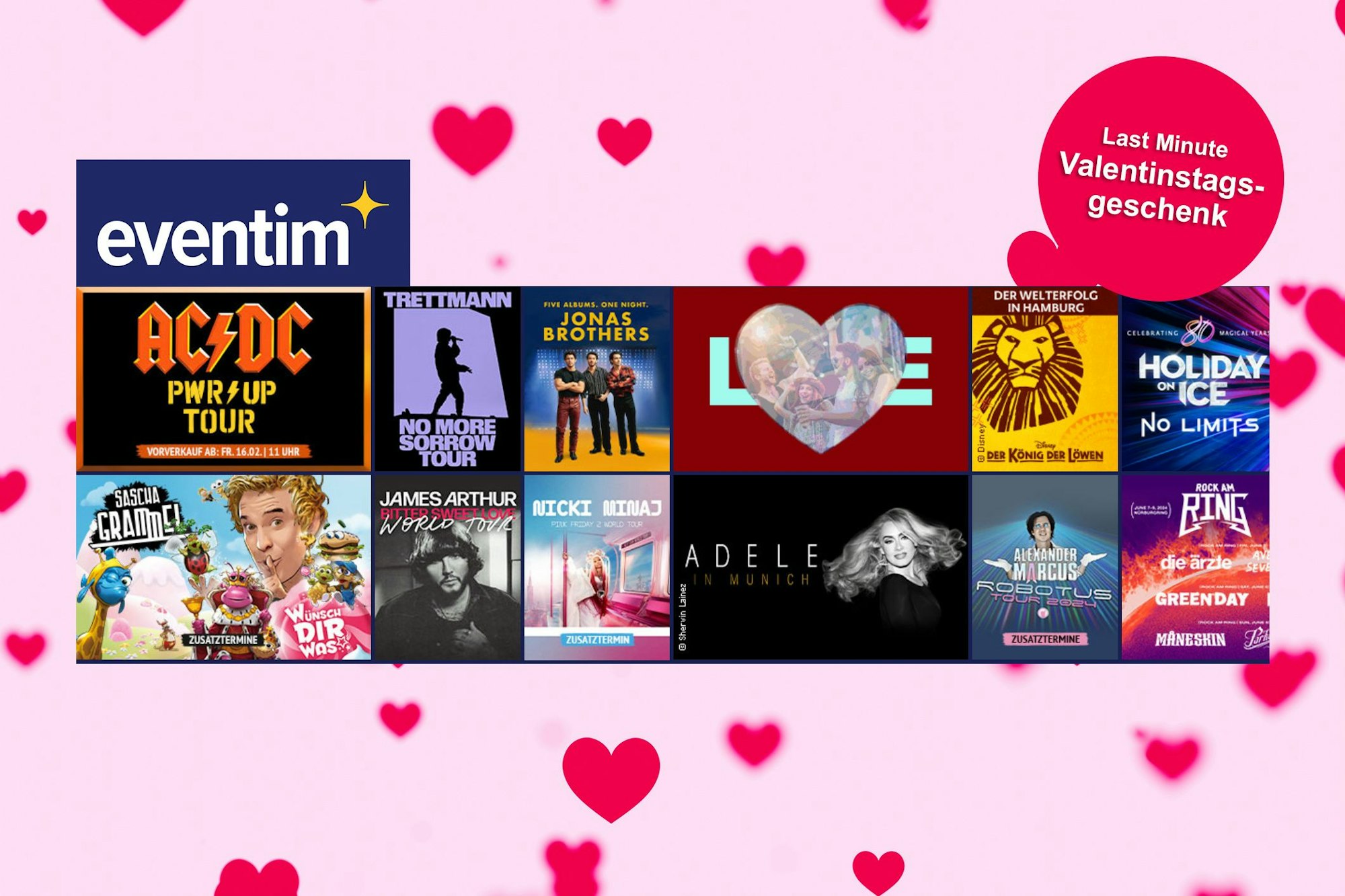Last Minute Valentinstagsgeschenke mit Eventim