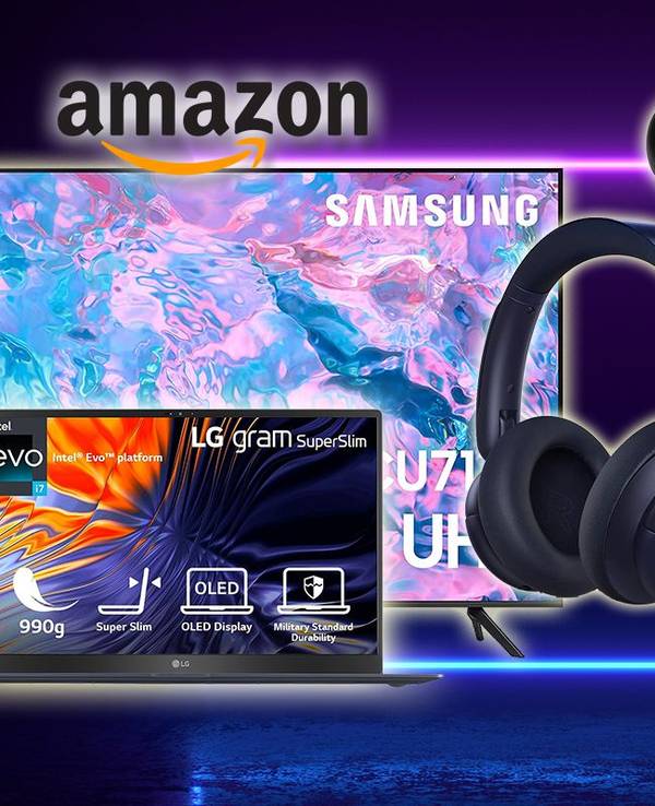 Technik Produkte wie Samsung TV, LG Laptop, Soundcore Kopfhörer und Microsoft Surface