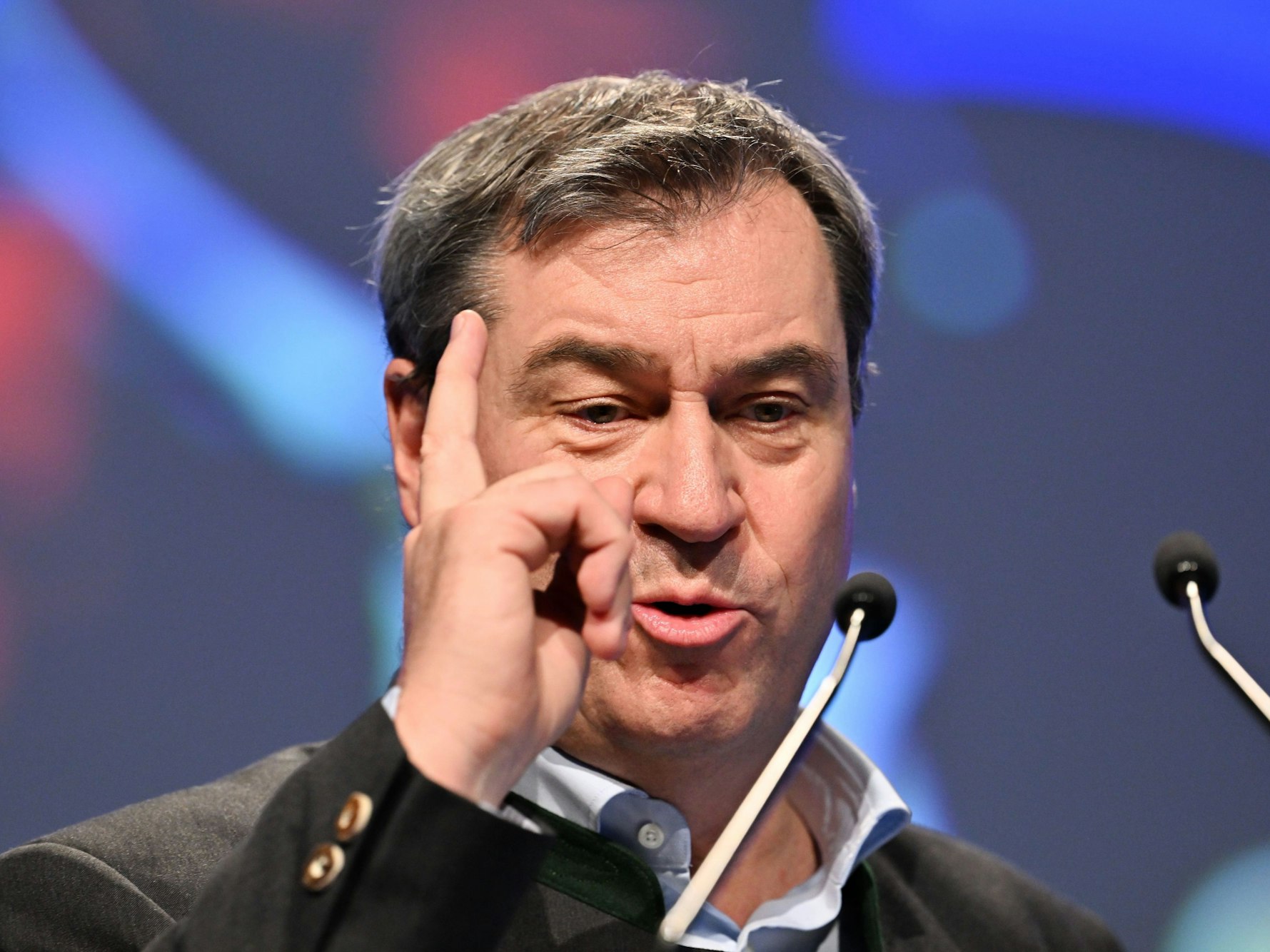 Markus Söder (CSU), Ministerpräsident von Bayern und CSU-Chef, hält am 14. Februar eine Rede beim politischen Aschermittwoch der CSU.
