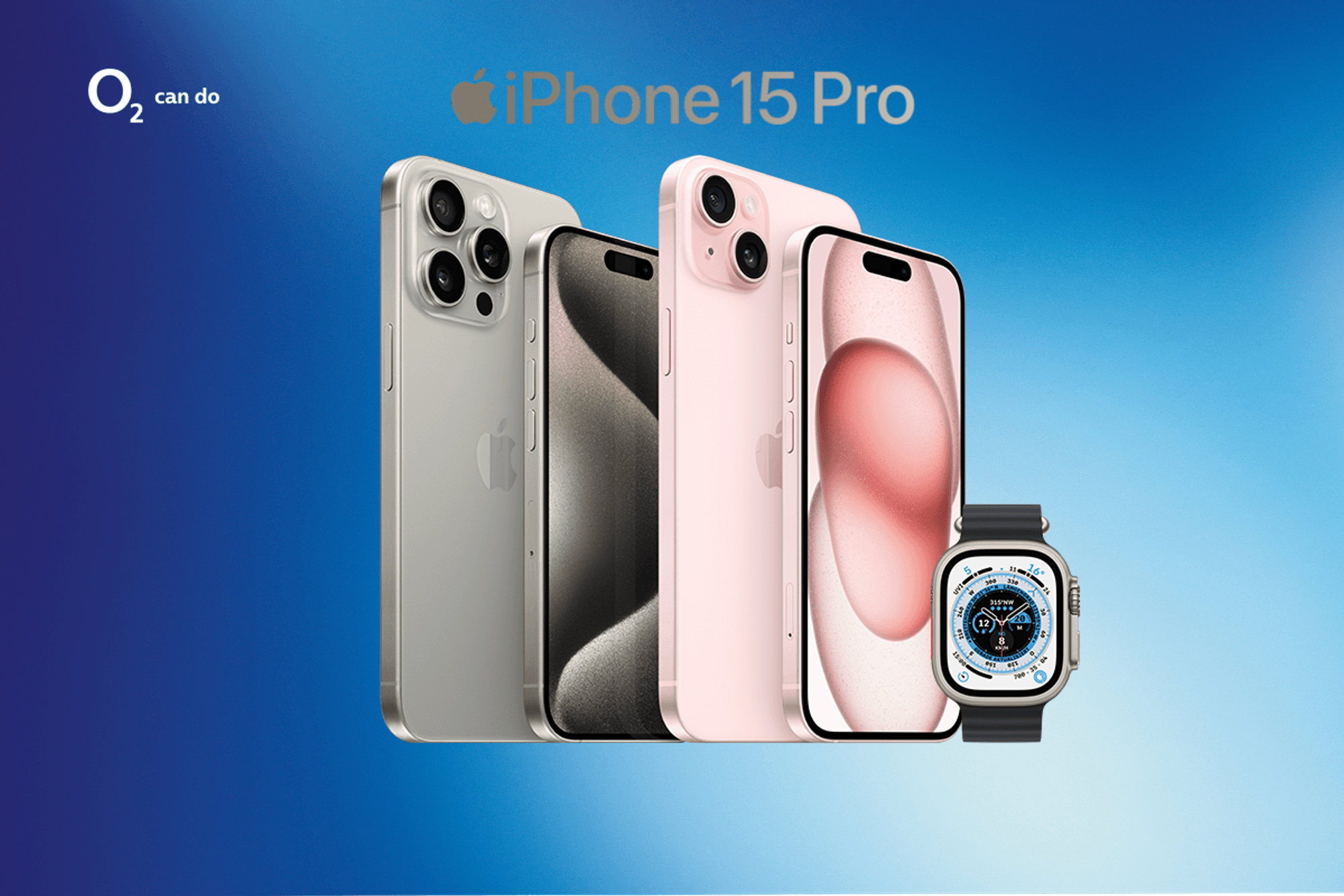 o2 Bundle: iPhone 15 und Apple Watch Ultra 2 für 1€