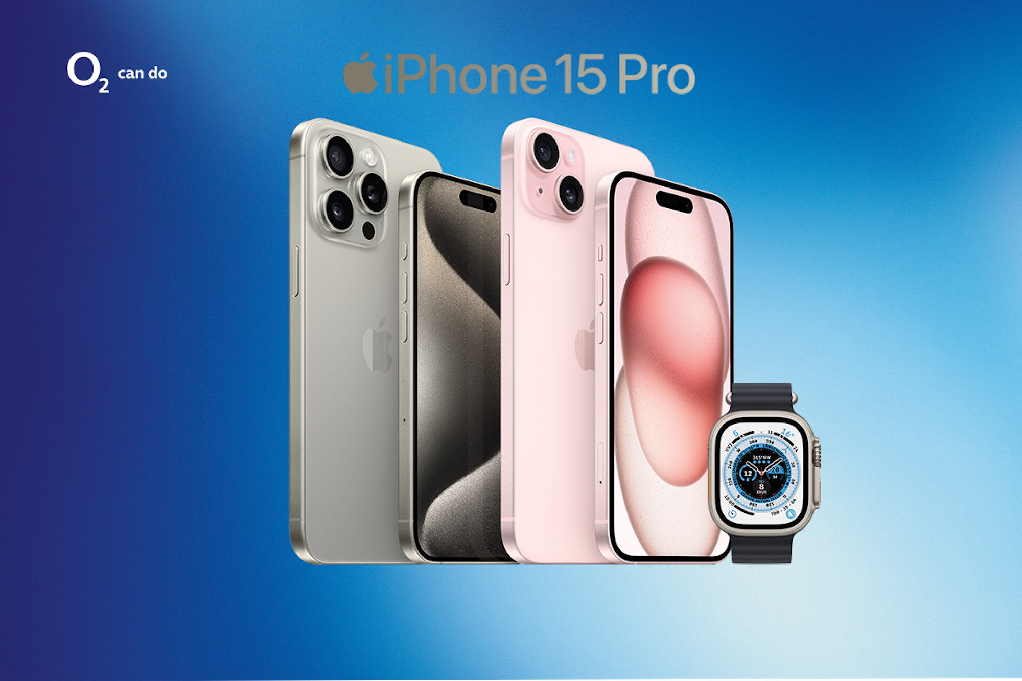 o2 Bundle: iPhone 15 und Apple Watch Ultra 2 für 1€