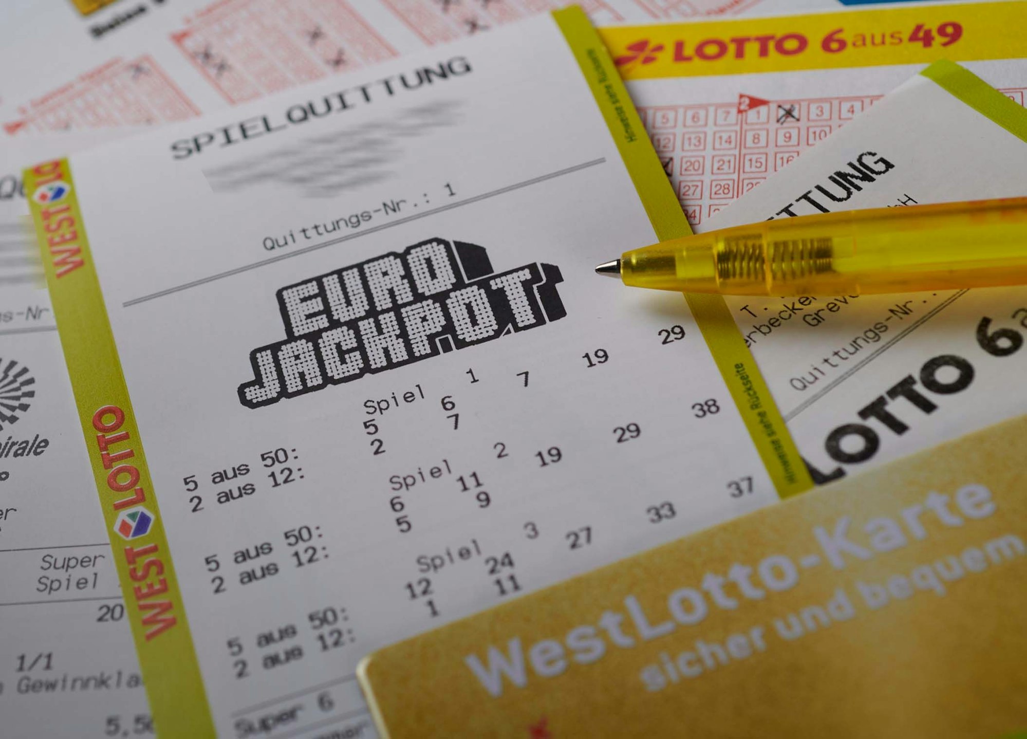 WestLotto Spielschein.