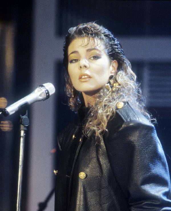 Sängerin Sandra bei einem Auftritt am 21. November 1986