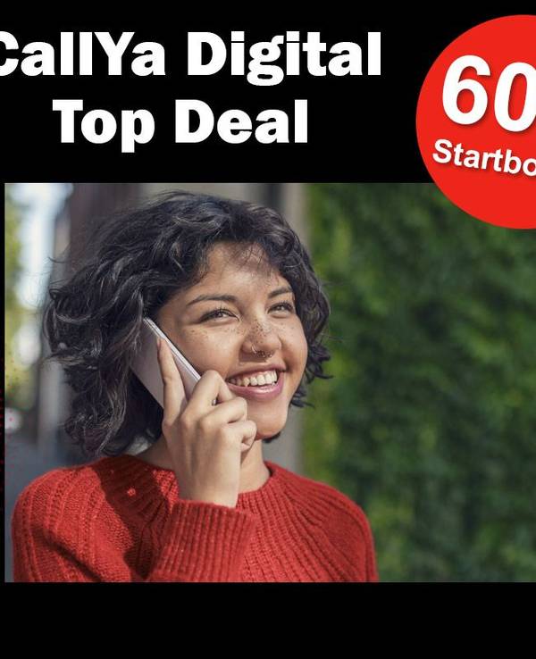 Junge Frau telefoniert mit Smartphone. Vodafone SIM-Karten im Bild.