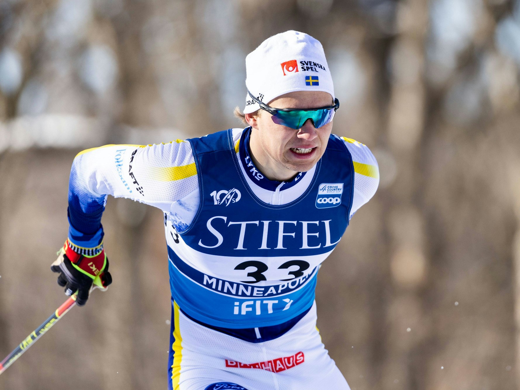 Skilangläufer Gustaf Berglund beim Skilanglauf.